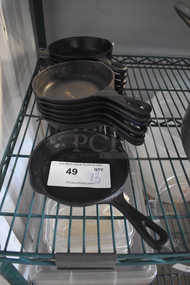 13 Cast Iron Skillets. 10x7x1.5. 13 Times Your Bid!