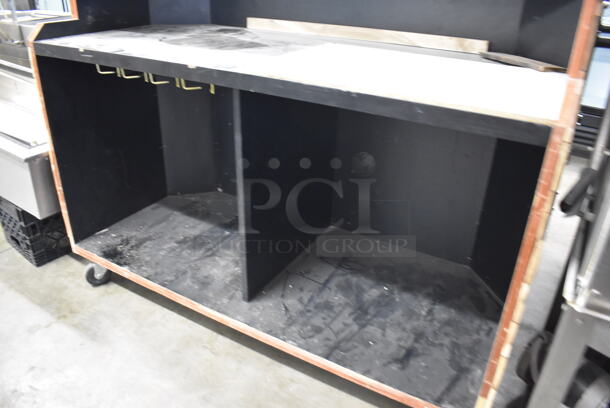 Wood Pattern Portable Bar on Commercial Casters. 61x29x48 - Image 3 of 10