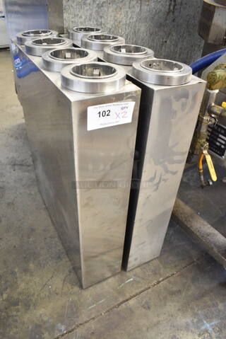 2 Dispense-Rite ADJ-31 Stainless Steel 4 Well Cup Dispenser. 2 Times Your Bid!