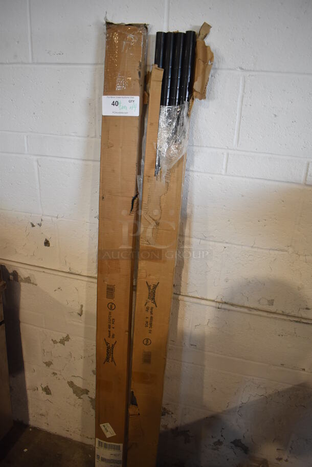 ALL ONE MONEY! Lot of 2 Boxes of 4 BRAND NEW! Regency Black Finish Poles. 65" - Image 3 of 4