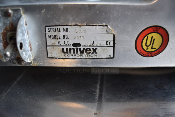 Univex 2510 Metal Commercial Countertop Meat Slicer w/ Blade Sharpener. 115 Volts, 1 Phase. Tested and Working! - Image 4 of 5