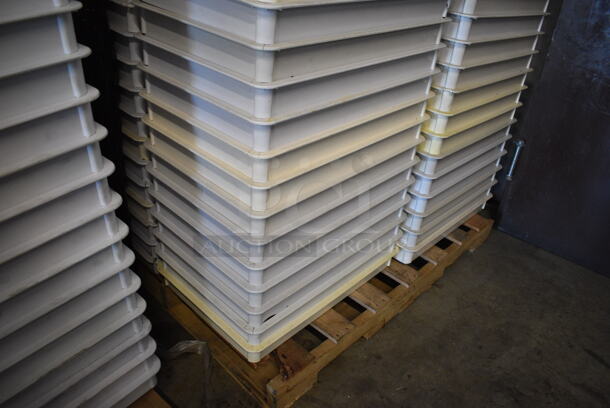 Pallet Lot of 120 White Poly Dough Bins. 18x26x3. 120 Times Your Bid!  - Image 4 of 4