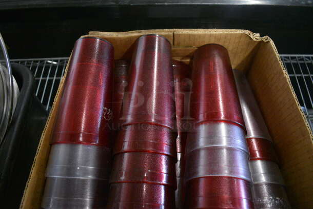 ALL ONE MONEY! Lot of Various Poly Beverage Tumblers; Red and Clear. 3.5x3.5x6.5 - Image 2 of 4