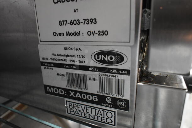 Cadco Unox XA006 Stainless Steel Countertop Electric Powered Convection Oven. 120 Volts, 1 Phase. Tested and Working! - Image 4 of 4