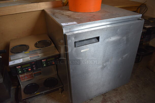 Delfield Model 406CA-DD1 Stainless Steel Commercial Single Door Undercounter Cooler on Commercial Casters. 115 Volts, 1 Phase. 27x27.5x32. Tested and Powers On But Does Not Get Cold - Image 3 of 5