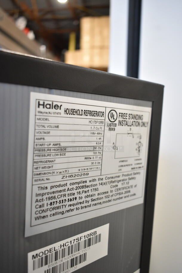 Haier HC17SF10RB Mini Cooler. 115 Volts, 1 Phase. Tested and Working! - Image 5 of 5