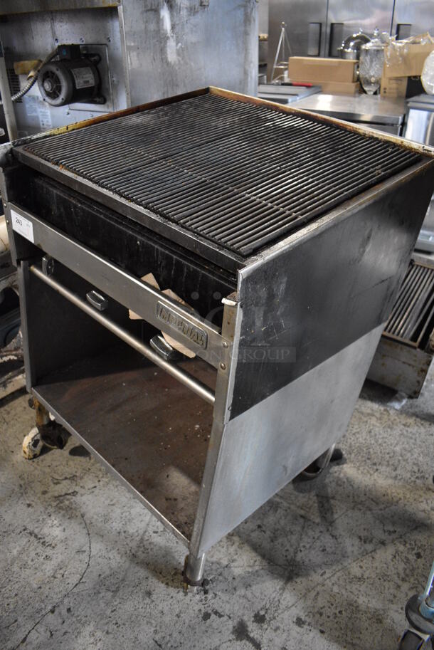 Imperial Stainless Steel Commercial Natural Gas Powered Charbroiler Grill on Commercial Casters. 1 Caster Needs To Be Reattached. 30x29x42 - Image 3 of 6