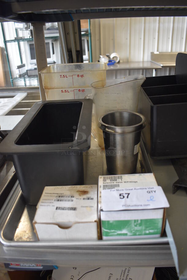 ALL ONE MONEY! Lot of Various Items Including Bin, Pitcher, Cambro 1/3 Size Drop In Bin and Black Multicompartment Bin! - Image 3 of 4
