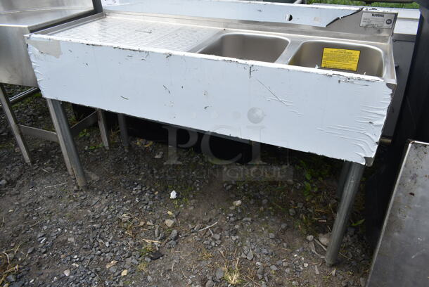 BRAND NEW SCRATCH AND DENT! Krowne Stainless Steel Commercial 2 Bay Sink w/ Left Side Drain Board. Bays 10x14. Drain Board 24x16.5 - Image 5 of 6