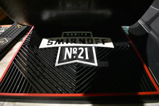 3 Various Black Bar Mats; Smirnoff Ketel One. Includes 16.5x16.5x0.5. 3 Times Your Bid! (bar) - Image 2 of 3