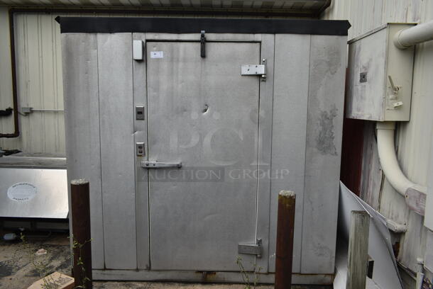7'x5.5'x7' Walk In Box w/ Vollrath 17703-S 115 Volt, 1 Phase Evaporator. Unit Does Not Have a Compressor or Condenser as it Was Being Used as Dry Storage. BUYER MUST REMOVE: This Item CANNOT Be Transported; Must Pick Up By Appointment Only. Freon Will Be Removed Before Pick Up Day. (walk ins)