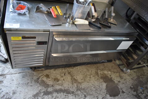 2017 Traulsen TE060HT-ZLB01 Stainless Steel Commercial 2 Drawer Chef Base on Commercial Casters. 115 Volts, 1 Phase. Tested and Working!