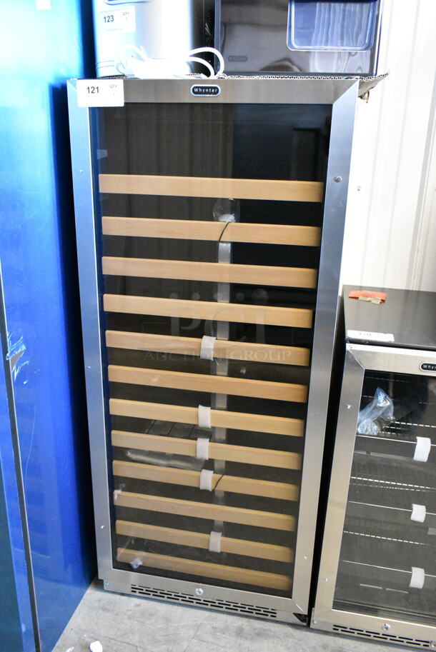 BRAND NEW SCRATCH AND DENT! Whynter BWR-1002SD 100 Bottle Built-in Stainless Steel Compressor Wine Refrigerator Merchandiser with Display Rack and LED display. 115 Volts, 1 Phase. Tested and Working! - Image 2 of 5