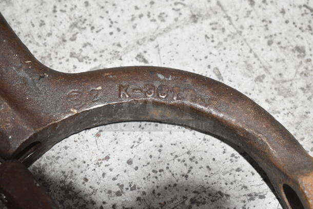 ALL ONE MONEY! Lot of Metal Pieces Including Wrenches and Meat Grinder Knives. - Image 6 of 9