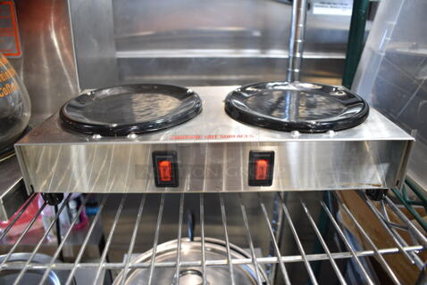 Newco X-2 Stainless Steel Commercial Countertop 2 Burner Coffee Pot Warmer. 120 Volts, 1 Phase. Tested and Working!