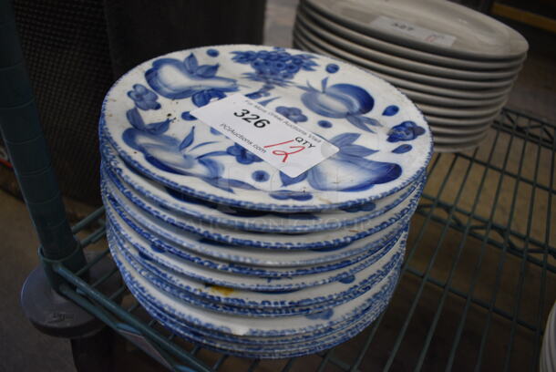 12 White and Blue Ceramic Plates. 9x9x1. 12 Times Your Bid! - Image 2 of 3