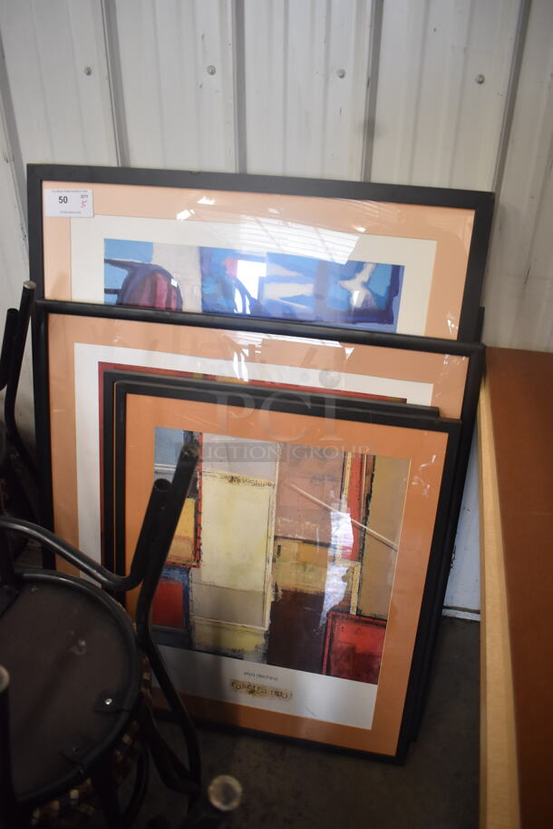 5 Various Framed Pictures. 5 Times Your Bid!