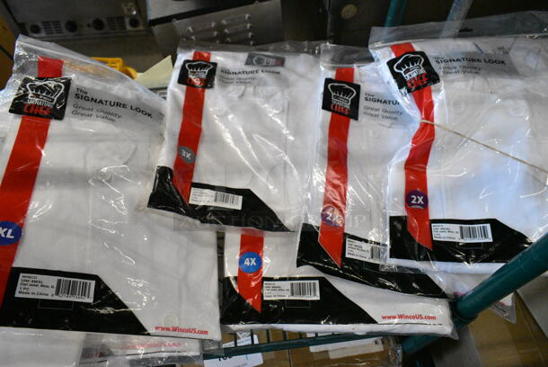 14 BRAND NEW! Items Including Winco WA-3129BK Bistro Apron and Winco WA-1221 Waist Apron, Winco UNF-6WL Chef Jacket. 14 Times Your Bid!  - Image 11 of 12