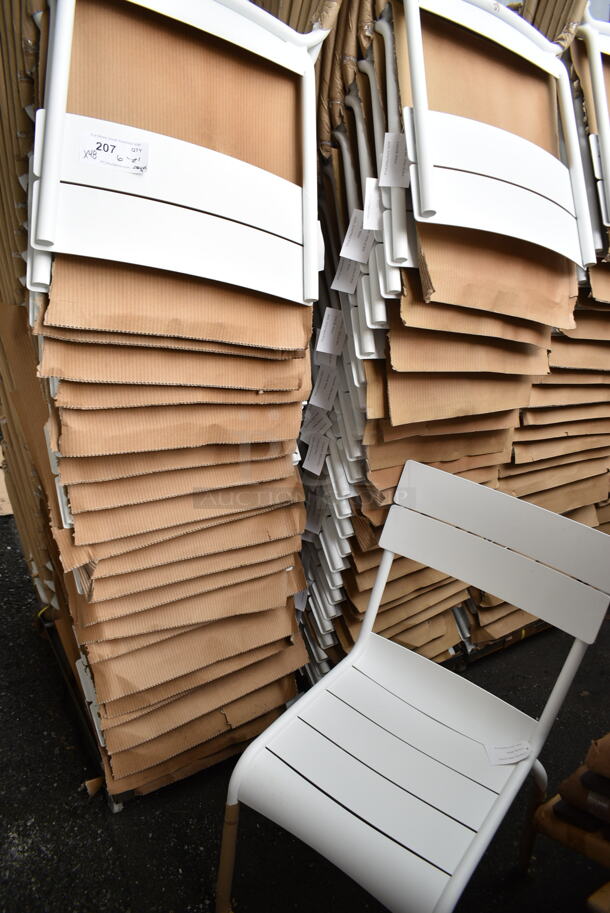 48 BRAND NEW! BFM Seating PH812CWH White Beachcomber Outdoor Dining Height Chair. 48 Times Your Bid! - Image 2 of 6