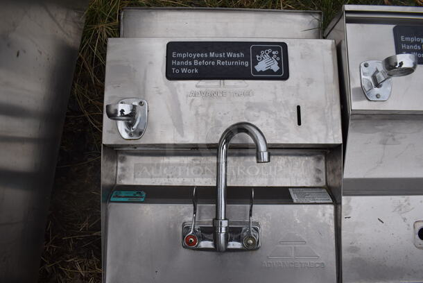 Advance Tabco Stainless Steel Commercial Single Bay Wall Mount Sink w/ Faucet and Handles. 17x16x38 - Image 5 of 5