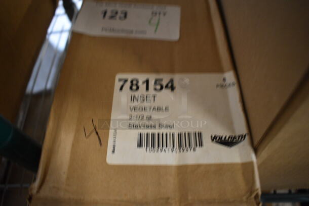 4 BRAND NEW IN BOX! Vollrath Stainless Steel Cylindrical Drop In Bins. 5.5x5.5x7.5. 4 Times Your Bid! - Image 3 of 3