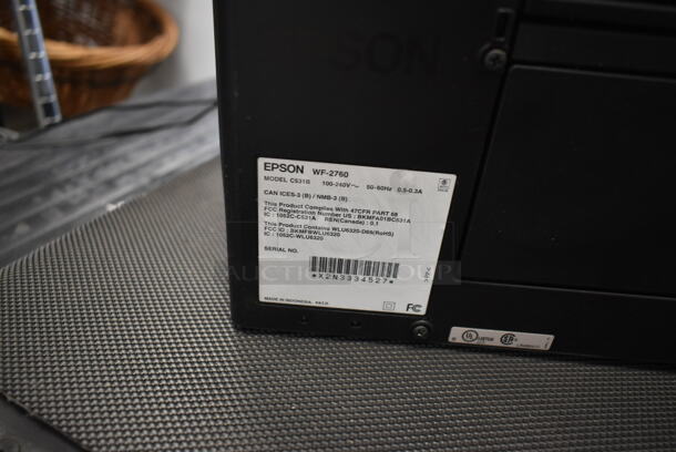 Epson WorkForce WF-2760 Countertop Printer Scanner Copier.  - Image 5 of 5