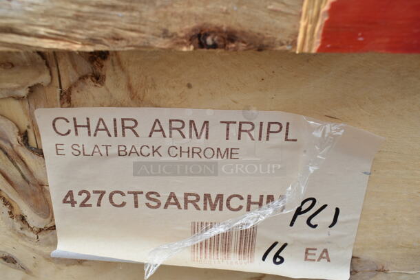 16 BRAND NEW SCRATCH AND DENT! Lancaster Table & Seating 427CTSARMCHM Silver Outdoor Arm Chair. 16 Times Your Bid! - Image 5 of 5