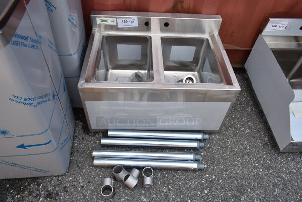 BRAND NEW SCRATCH AND DENT! Regency 600B21014 Stainless Steel 2 Bowl Underbar Sink.  - Image 2 of 6