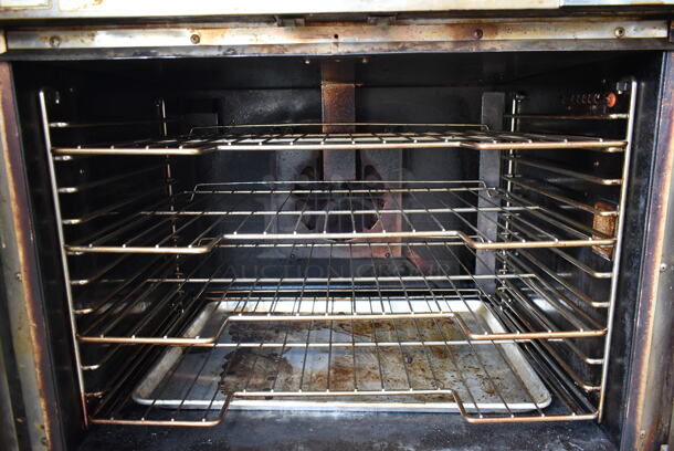 2 Vulcan VC5GD-11D1 Stainless Steel Commercial Natural Gas Powered Full Size Convection Oven w/ View Through Doors, Metal Oven Racks and Thermostatic Controls on Commercial Casters. 2 Times Your Bid! - Image 7 of 11