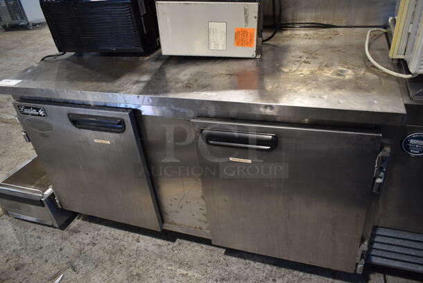 2017 Leader ESLB00 S/C Stainless Steel Commercial 2 Door Undercounter Cooler on Commercial Casters. 115 Volts, 1 Phase. Tested and Does Not Power On - Image 1 of 7