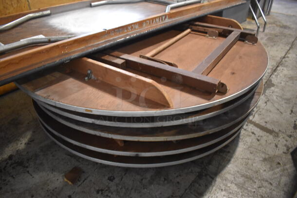 ALL ONE MONEY! Lot of 8 Various Items; 2 Tabletops, Folding Table and 5 Round Folding Tables. 54x54x31, 32x32x2, 96x31x31 - Image 2 of 4