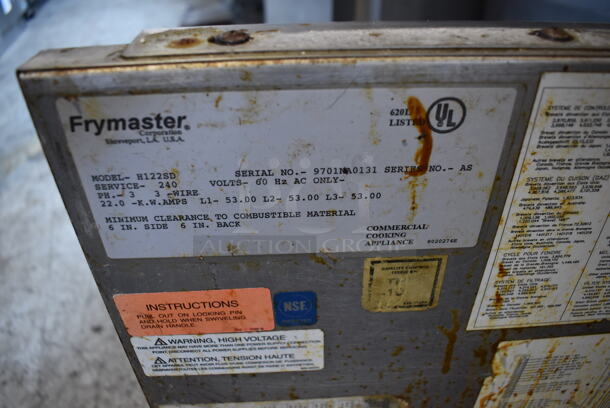 Frymaster H122SD Stainless Steel Commercial Floor Style Electric Powered Deep Fat Fryer on Commercial Casters. 240 Volts, 3 Phase.  - Image 6 of 6