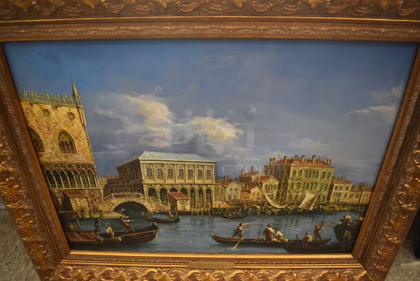 Framed Canvas Painting Reproduction of Bacino di San Marco by Giovanni Antonio Canaletto From Art Dealer Ed Mero! - Image 4 of 7
