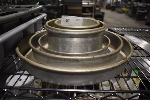 ALL ONE MONEY! Lot of 6 Various Metal Round Baking Pans. Includes 7x7x2 