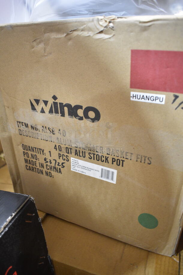 PALLET LOT of 14 BRAND NEW! Boxes Including Winco ALSB40 Aluminum Steamer Baskets, 2 Box F-KS-6016 Utensils Set, 3 Box Winco Roaster Pan. 14 Times Your Bid! - Image 2 of 12