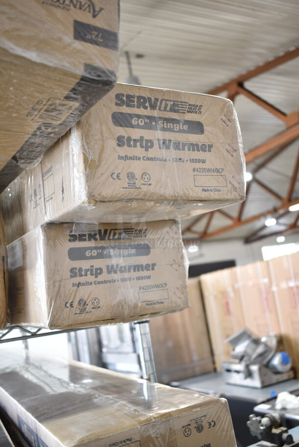 2 BRAND NEW IN BOX! ServIt 423SWI60CP Stainless Steel Commercial 60" High Wattage Strip Warmer with Adjustable Infinite Controls and Cord. 120 Volts, 1 Phase. 2 Times Your Bid! - Image 2 of 5