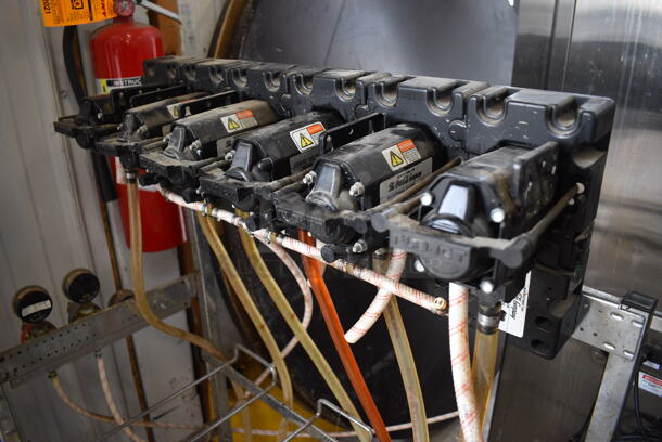 6 Flojet Soda Pumps on 2 Chrome Finish Soda Racks. 33x16x103. 6 Times Your Bid! - Image 3 of 5