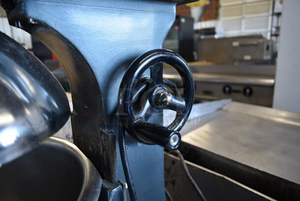 Avantco MX20 Metal Commercial Countertop 20 Quart Planetary Dough Mixer w/ Stainless Steel Mixing Bowl, Bowl Guard, Dough Hook, Grinder Tray, Paddle, Whisk Attachments on Stainless Steel Equipment Stand w/ Commercial Casters. 110 Volts, 1 Phase. Tested and Working! - Image 8 of 12