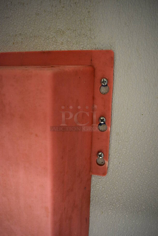 Red Poly Wall Mount Knife Holder. 20x3x16. BUYER MUST REMOVE. (kitchen) - Image 3 of 4