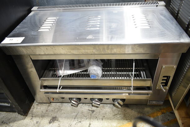 BRAND NEW SCRATCH AND DENT! Cooking Performance Group CPG 351S36SBL Stainless Steel Commercial Propane Gas Powered Salamander Broiler Cheese Melter. 36,000 BTU. - Image 2 of 7