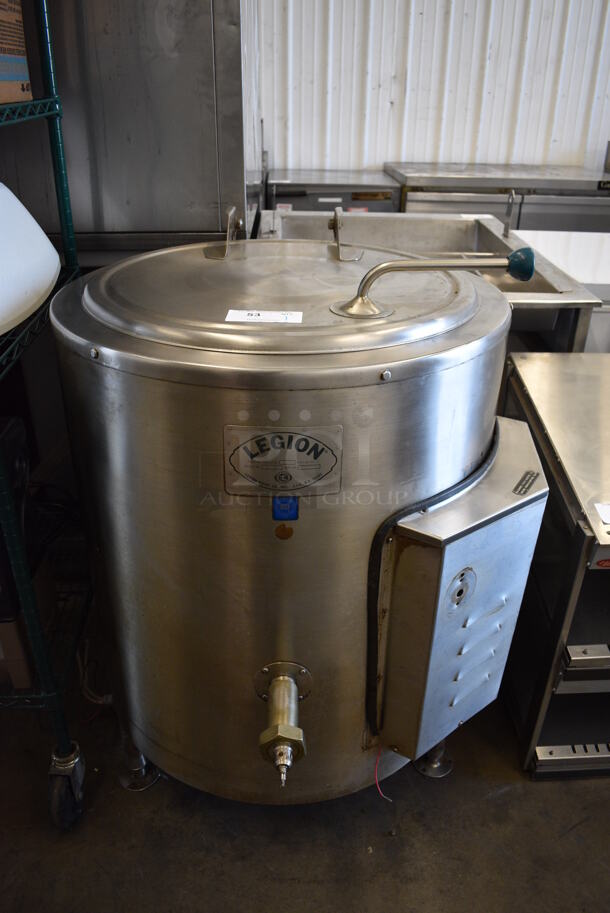 Legion HEC 30 Stainless Steel Commercial Electric Powered Floor Style Steam Kettle. 33x35x44