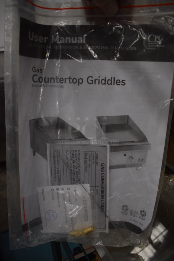 BRAND NEW SCRATCH AND DENT! CPG Stainless Steel Commercial Countertop Gas Powered Flat Top Griddle. 16x29x12 - Image 3 of 7