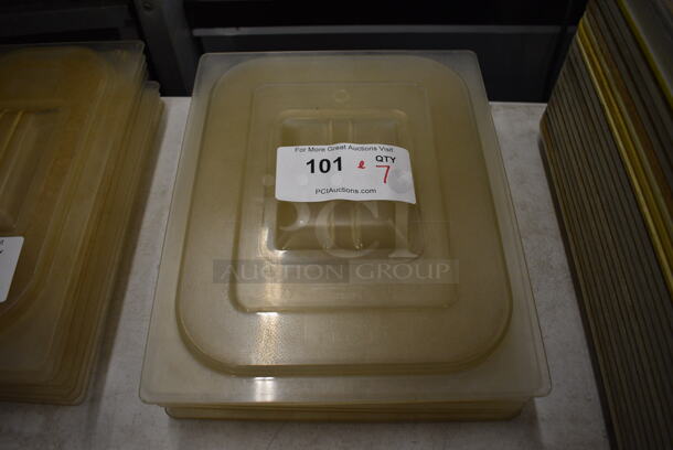 ALL ONE MONEY! Lot of 7 Clear Poly 1/2 Size Drop In Bin Lids! - Image 1 of 2