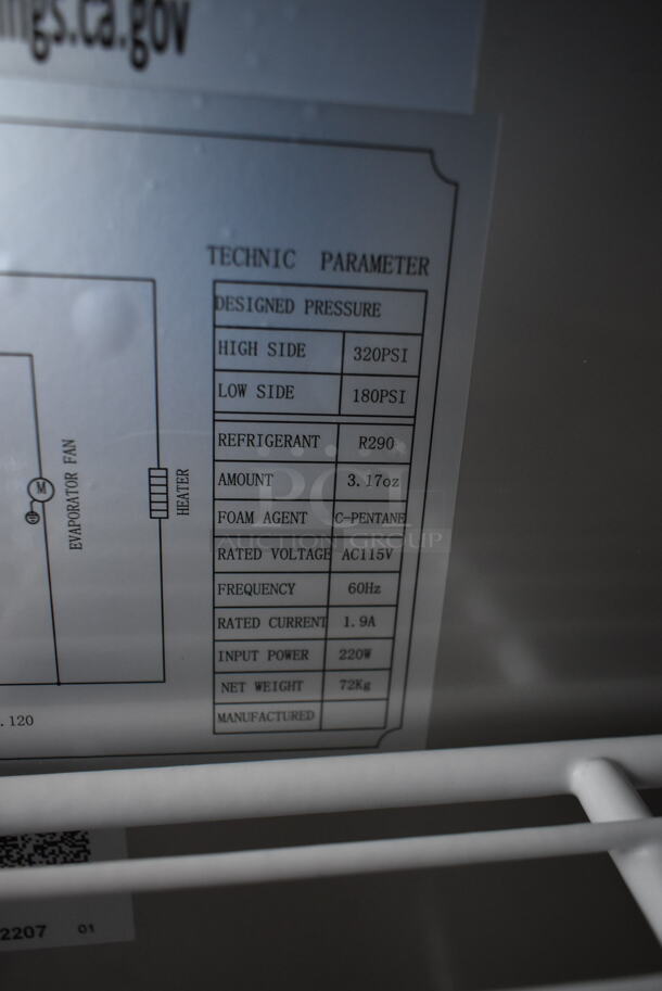 BRAND NEW SCRATCH AND DENT! 2022 KoolMore RWT-1D6C Stainless Steel Commercial Single Door Undercounter Cooler on Commercial Casters. 115 Volts, 1 Phase. Tested and Working! - Image 5 of 7