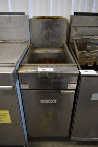 2021 Culitek CULGF120NG Stainless Steel Commercial Floor Style Natural Gas Powered Deep Fat Fryer on Commercial Casters. 120,000 BTU.