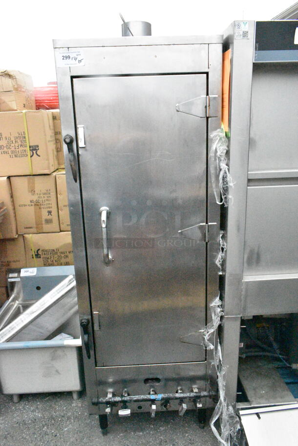 Stainless Steel Commercial Gas Powered Vertical Chinese Smoker.  - Image 1 of 5