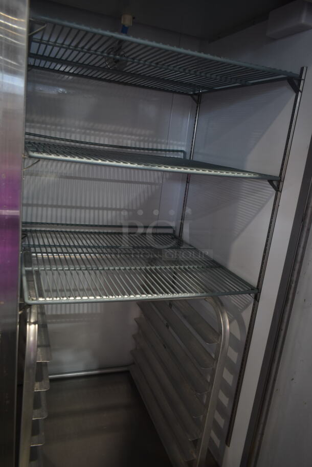 Avantco 178A23RHC Stainless Steel Commercial Single Door Reach In Cooler w/ Poly Coated Racks on Commercial Casters. 115 Volts, 1 Phase. Tested and Working! - Image 4 of 6