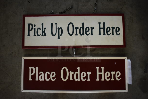 2 Signs; Pick Up Order Here and Place Order Here. 18x0.5x6. 2 Times Your Bid!