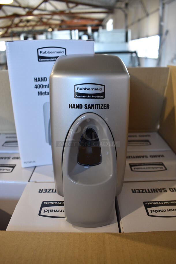 12 BRAND NEW IN BOX Rubbermaid Metallic Finish Hand Sanitizer Dispensers. 3.5x5x7.5. 12 Times Your Bid!