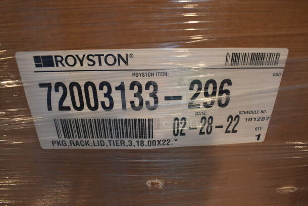 PALLET LOT OF Various BRAND NEW Items Including Stainless Steel Panels, Royston 72003133-296 3 Tier Rack and Royston 72003485-007 Chip Racks  - Image 6 of 7